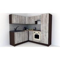 Bucatarie de Colt GENA NEW 7 ST. 180-210, Cu Corp de Cuptor, Wenge / Decor K084